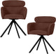 Woood fenne draaibare eetkamerstoelen - geweven stof - chestnut-set van 2