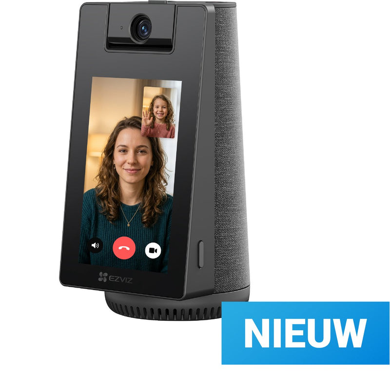 Telecamera da interno Ezviz s10 per piccoli anziani - videochiamata con touchscreen da 4'' - 2k - inclinazione panoramica a 360° - rilevamento pianto bambini - rilevamento animali domestici - nessun abbonamento