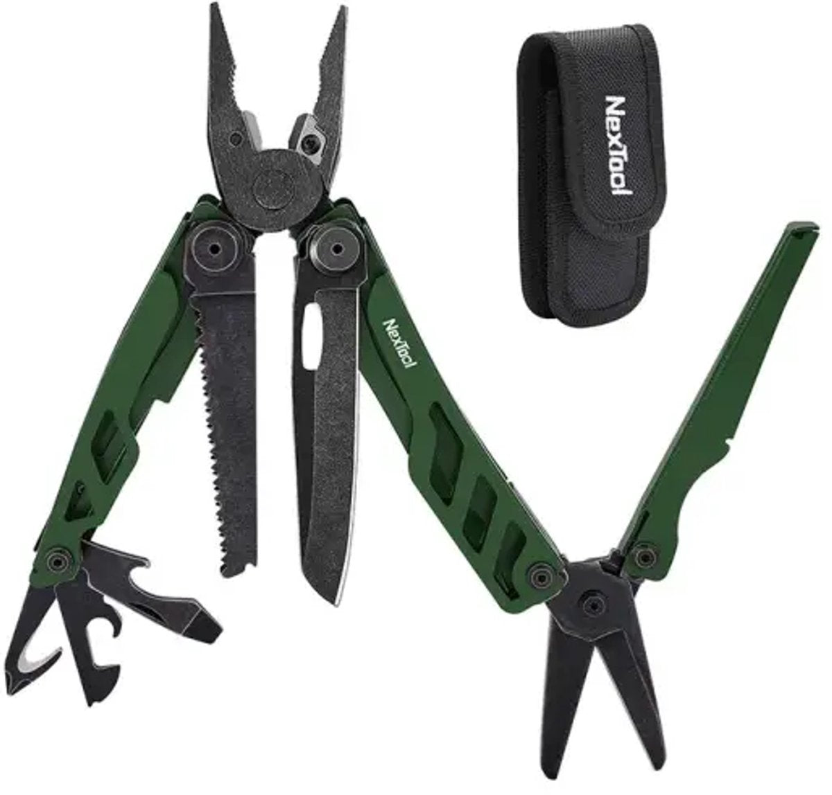 Nextool buque insignia pro – multiherramienta 16 en 1 – acero inoxidable verde – robusto, versátil