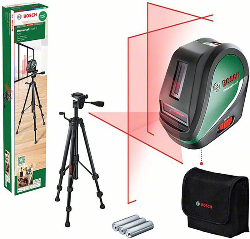 Bosch juego de nivel 3 universal láser de líneas cruzadas verde - 0603663905