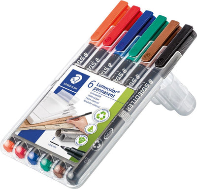 Staedtler lumocolor f penna permanente - scatola 6 colori