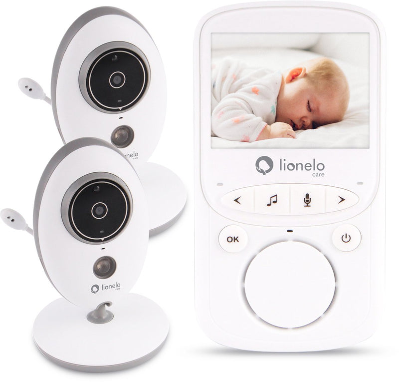 Vigilabebés premium Lionelo babyline 5.1 - 2 cámaras - alcance hasta 300 m - visión nocturna - función vox - audio bidireccional - sensor de temperatura - 20 horas de duración de la batería - Pantalla de 2,4" - Función de alarma 8 nanas