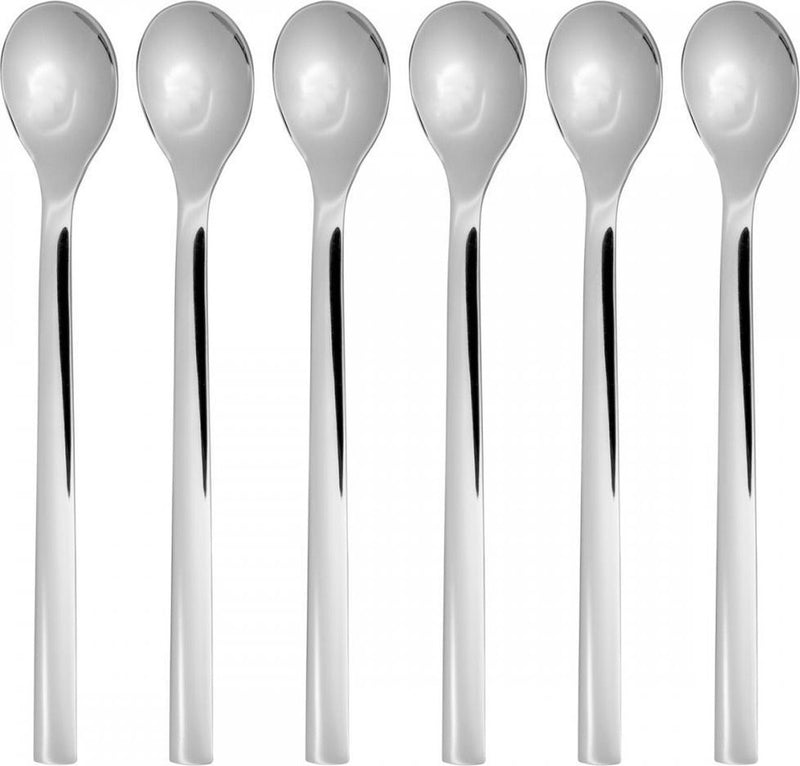 Wmf nuova - cucharas para latte macchiato - 6 piezas - 19 cm - acero inoxidable - aptas para lavavajillas