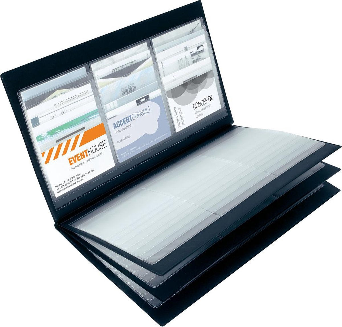 Sigel business card folder - 180x300x19mm - black artificial leather - for 288 cards - si-vz175