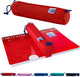 Astuccio Oxford - rosso con elastico - astuccio rotondo 22 cm - astuccio per ragazzi - astuccio per ragazze