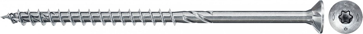 Fischer spaanplaatschroef powerfast ii 3,5x35 tx verzonken kop deeldraad blauw verzinkt (200)