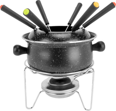 Set per fonduta accogliente e trendy con 6 forchette - smaltato - ø 16 cm