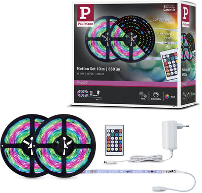 Striscia led semplice Paulmann 10 metri rgb motion - set plug play - 17w - 12v - bianco - plastica