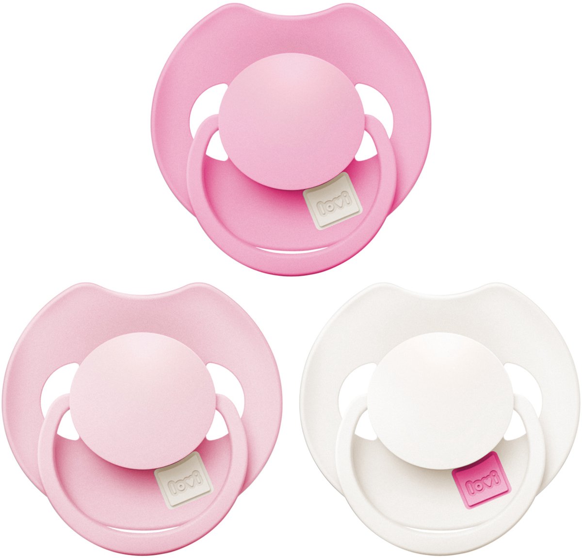 Ciuccio Difrax lovi dinamico - prime - da 6 a 18 mesi - rosa - 3 pezzi