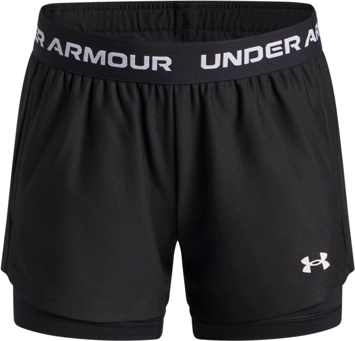 Under armour ua tech play up 2n1 pantalones deportivos cortos unisex - negro - blanco
