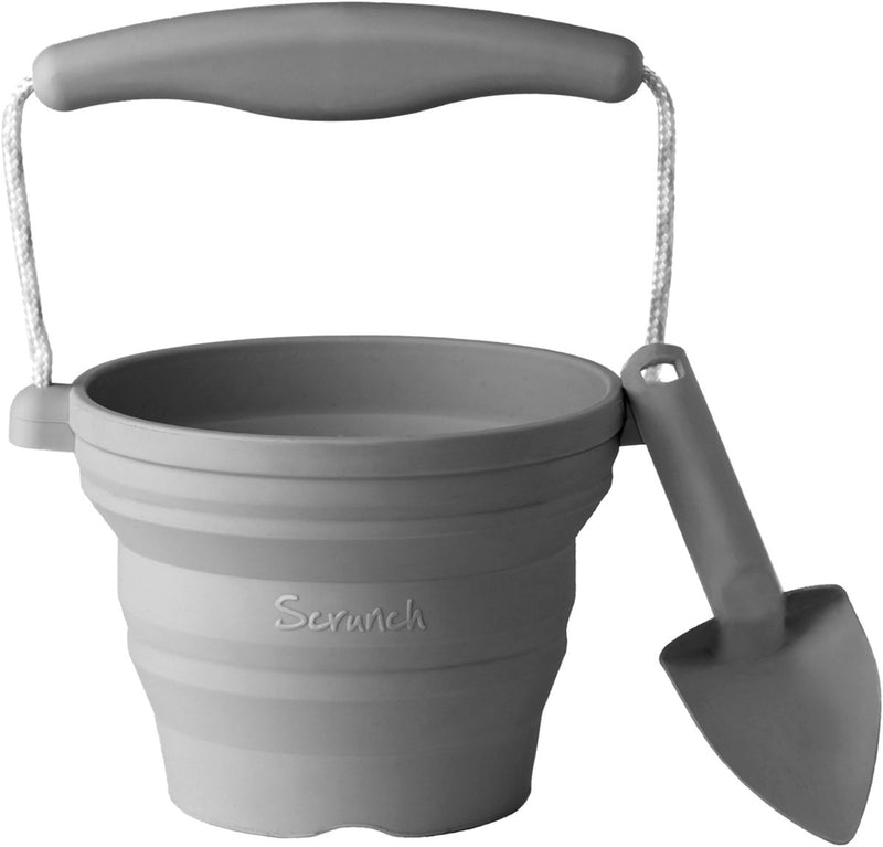 Secchiello per giocattoli Scrunch - grigio - pieghevole - riciclabile