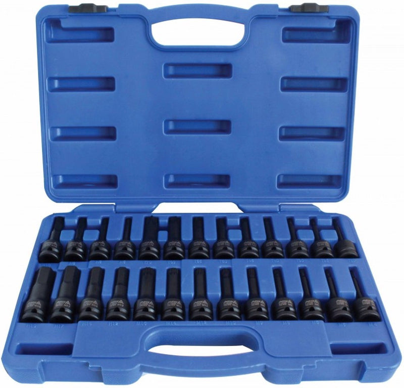 Juego de vasos de impacto asta satra - 26 piezas - torx - juego de vasos hexagonales y estriados - 1 2 pulgadas - asta