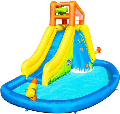 Bestway h2ogo! Parque acuático Mount Splashmore - Piscina de juegos - Muro de escalada - Tobogán