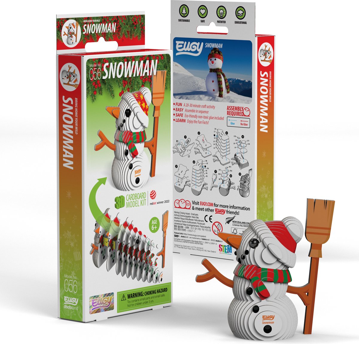Eugy 3d puzzel - sneeuwman - kerstfiguren - duurzaam - verzamel ze allemaal - 6 jaar