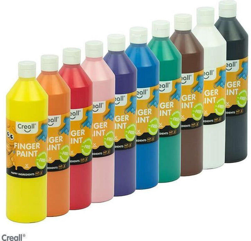 Pintura para dedos Creall - 10 x 750 gramos surtidos