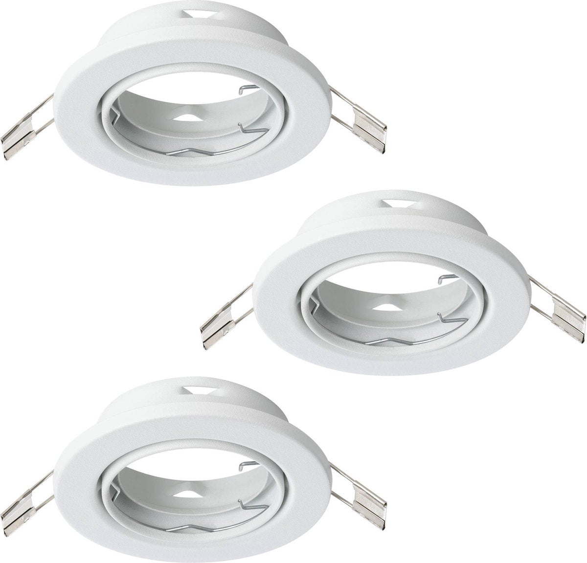 Eglo agulo 1 inbouwspot - gu10 - ø 8.5 cm - wit - set van 3 stuks - kantelbaar