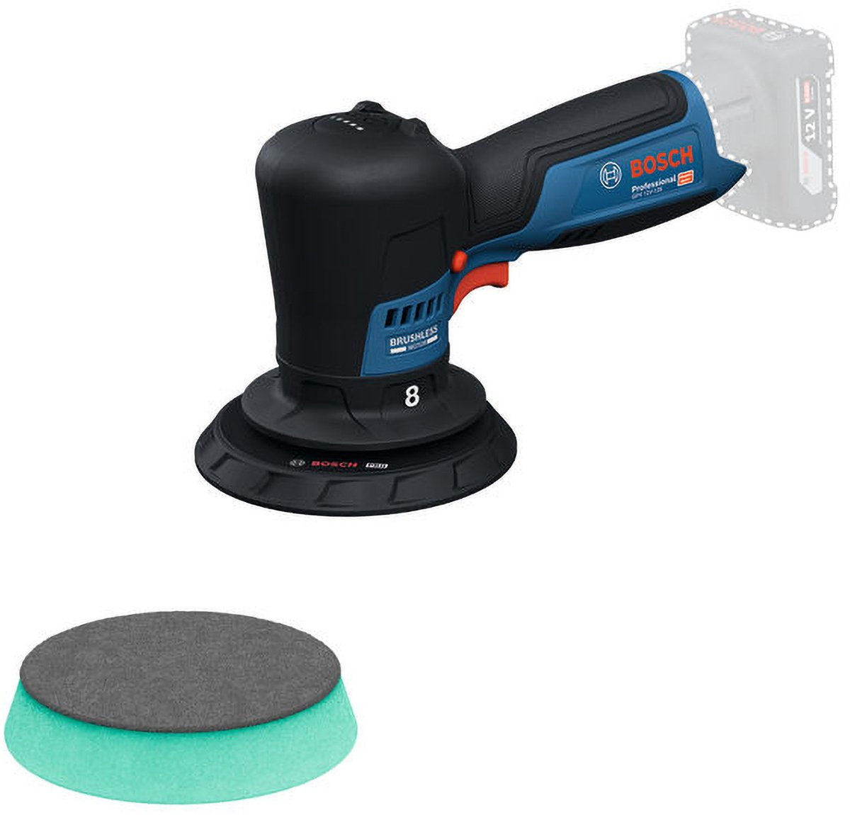 Bosch professional gpx 12v-125 excentrische accu polijstmachine 125 mm 12v basic body - 06019l4100