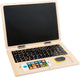 Laptop in legno a piedi piccoli con scheda magnetica