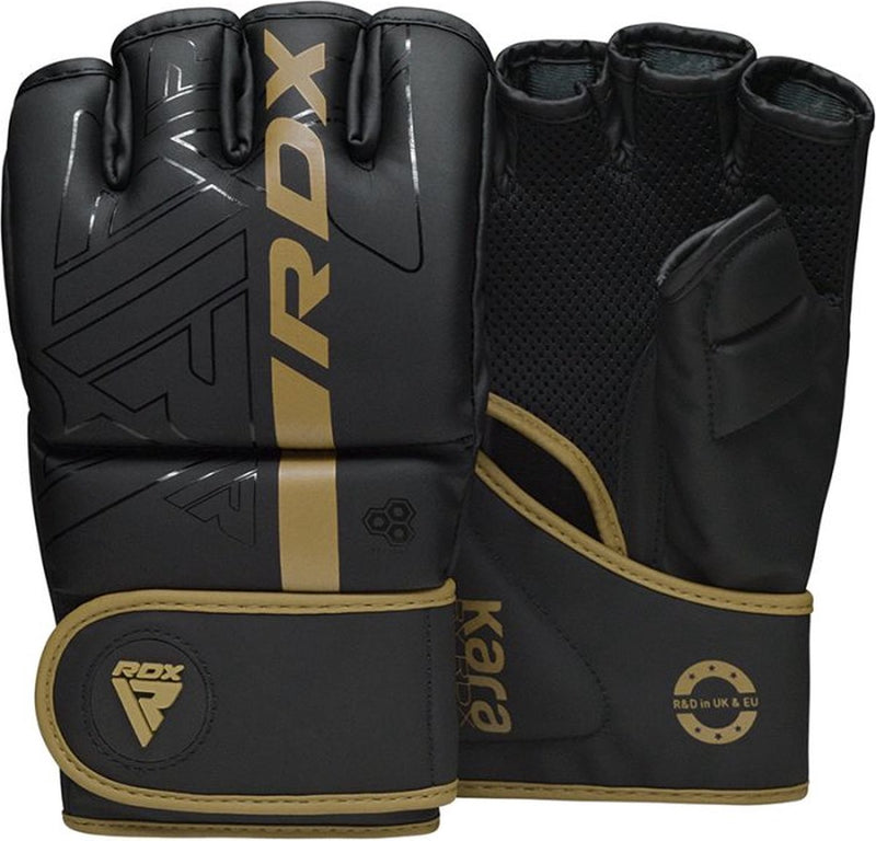 Rdx sports - f6 kara - guantes de boxeo - guantes mma - entrenamiento - guantes de artes marciales - boxeo - dorado - mate - talla m
