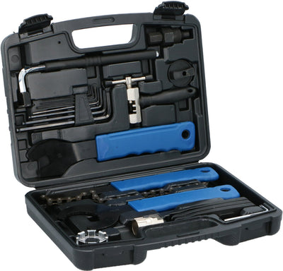 Set di riparazione per biciclette Kinzo da 21 pezzi - set di riparazione per biciclette con custodia - strumenti per biciclette per riparazione e manutenzione - strumenti e accessori per biciclette