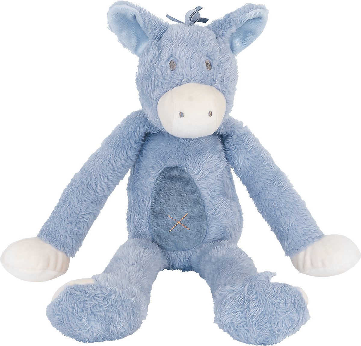 Peluche asino denzell cavallo felice 40 cm - blu - peluche per bambini