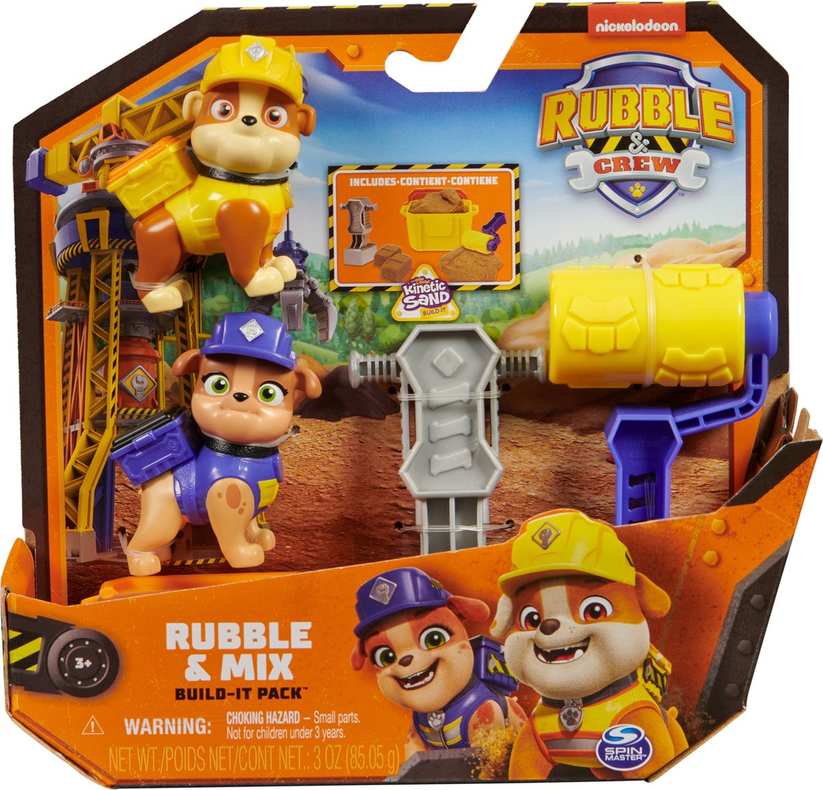 Spin Master Rubble Crew - set da costruire con macerie e miscele - con 85 g di sabbia da gioco e 2 utensili manuali
