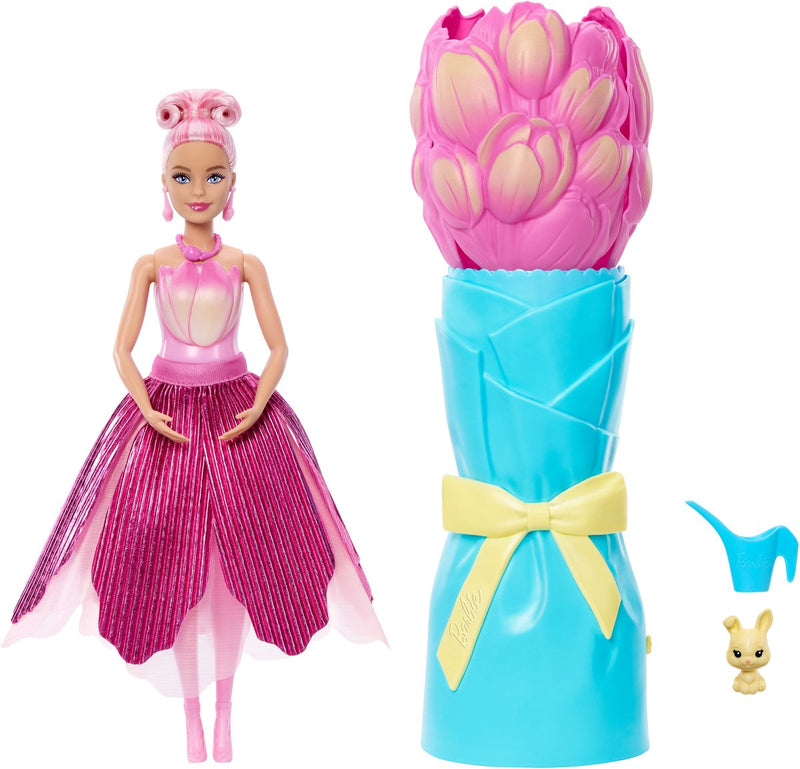 Barbie revela flor sorpresa tulipán rosa
