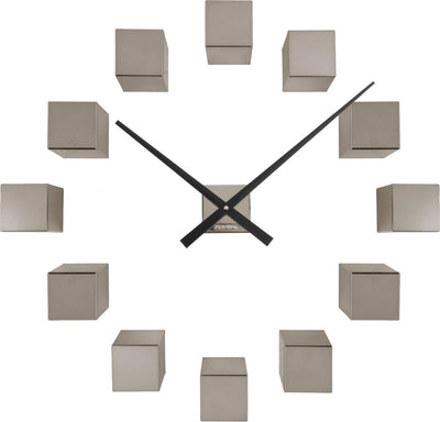 Karlsson wall clock diy cubic metallic - gray - 40x5.5x40cm - wall clock scandinavian