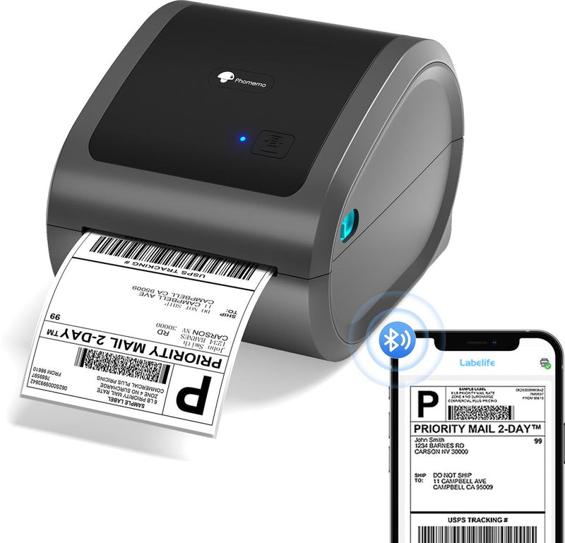 Phomemo d520bt - stampante per etichette wireless - USB bluetooth - stampa termica - per PC portatile - etichette incluse - grigio