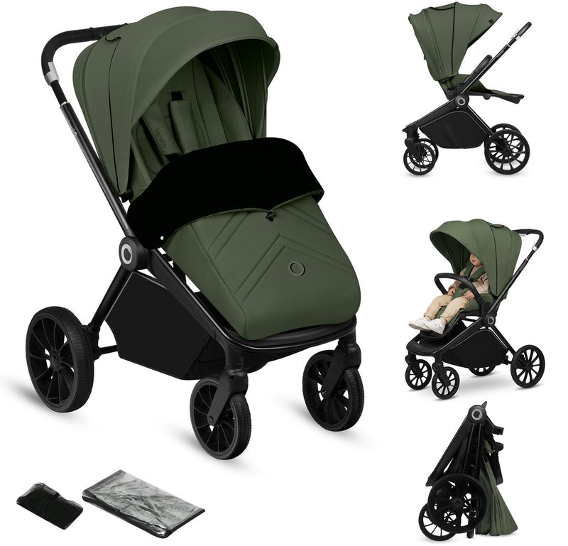 Cochecito Lionelo mika plus - ruedas todoterreno - ligero - asiento regulable - capota XXL con UPF 50+ - plegable compacto - accesorios incluidos
