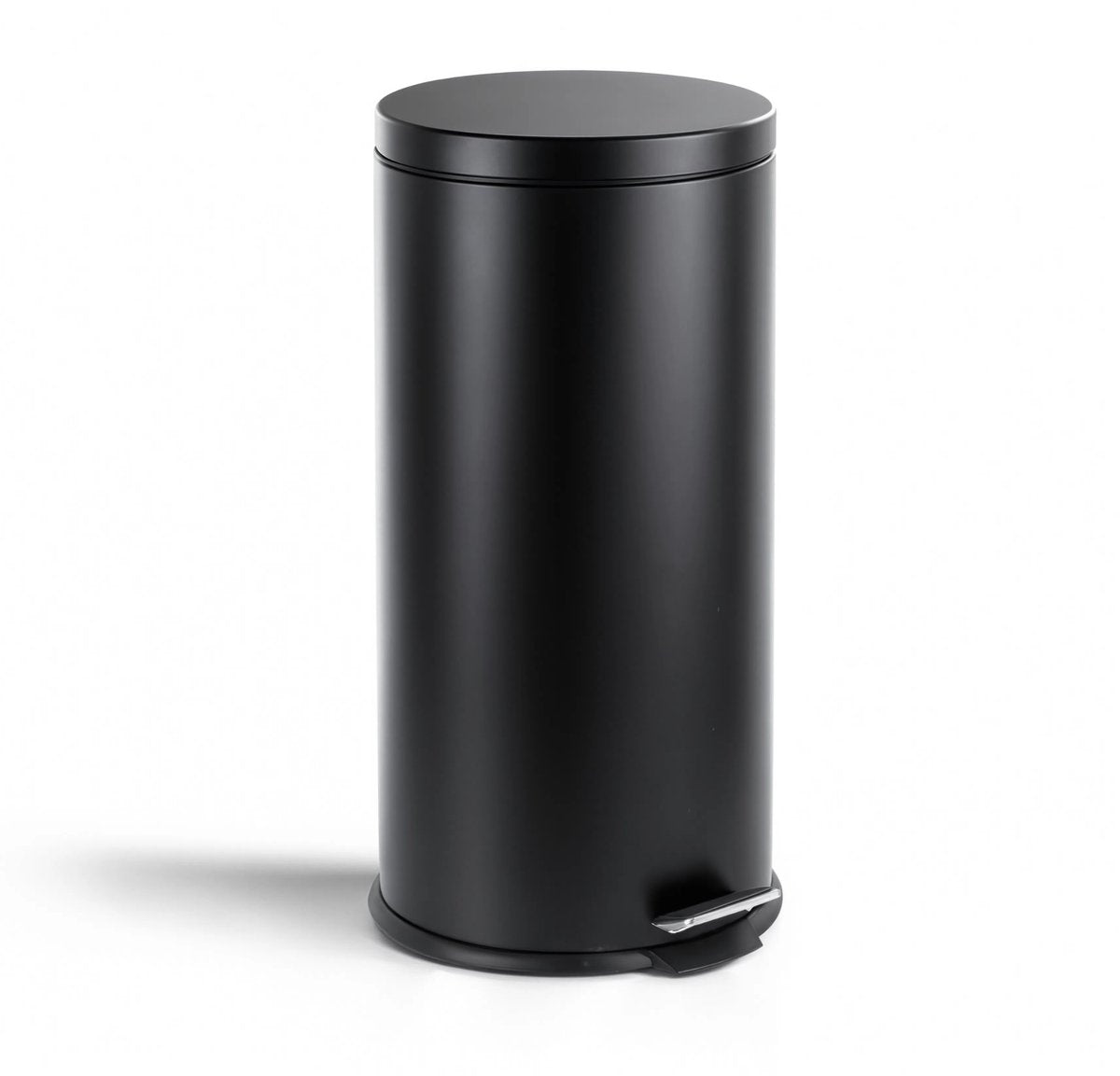 Hush. living hush living - prullenbak 30l metaal- met soft close deksel - pedaalemmer - uitneembare binnenemmer - grote capaciteit - keuken kantoor - zwart