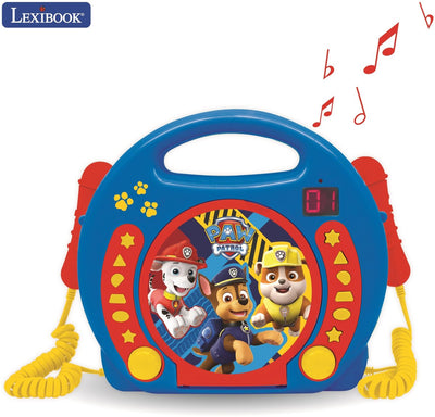 Lettore CD portatile Lexibook Paw Patrol con 2 microfoni sing-along