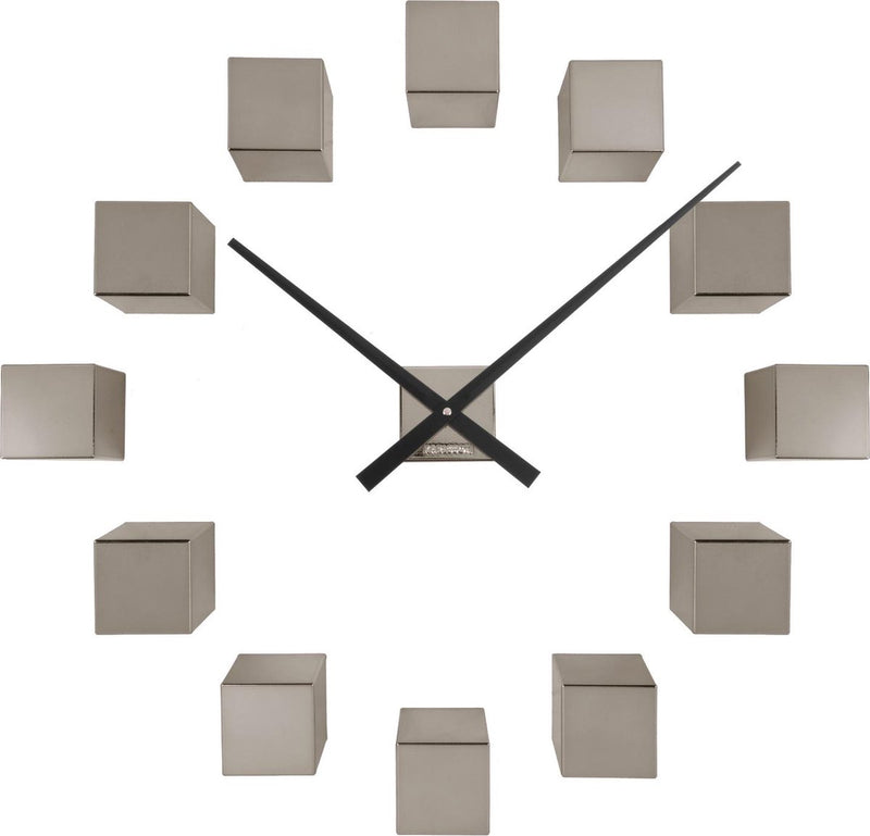 Reloj de pared Karlsson diy cúbico metálico - gris - 40x5,5x40cm - reloj de pared escandinavo