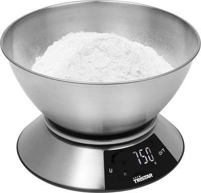 Tristar kw-2453 - bilancia da cucina digitale - fino a 5 kg - precisione fino a 1 grammo - acciaio inossidabile