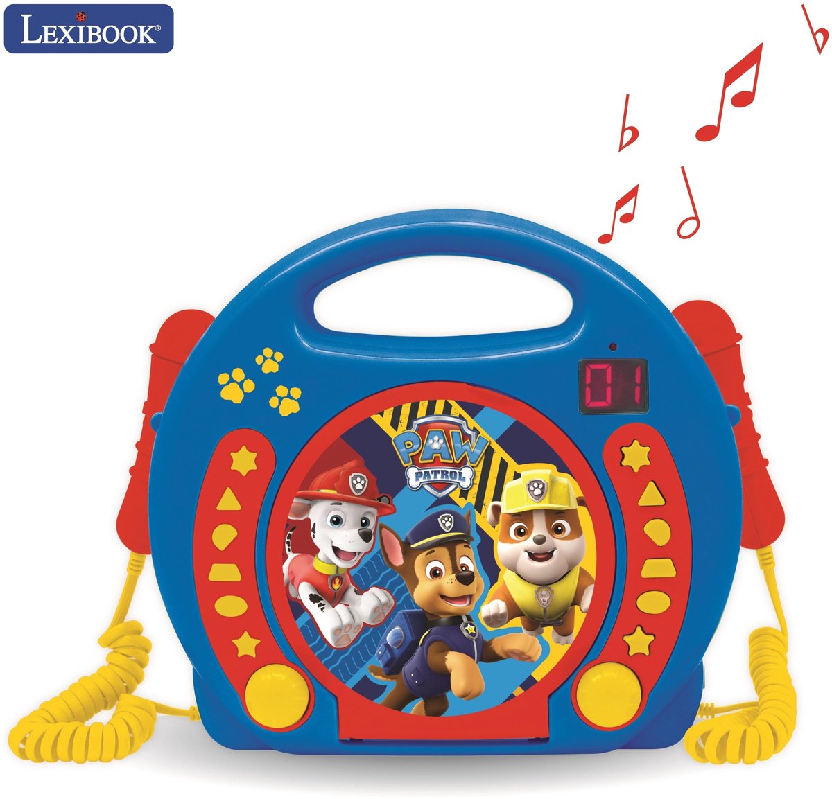 Lettore CD portatile Lexibook Paw Patrol con 2 microfoni sing-along