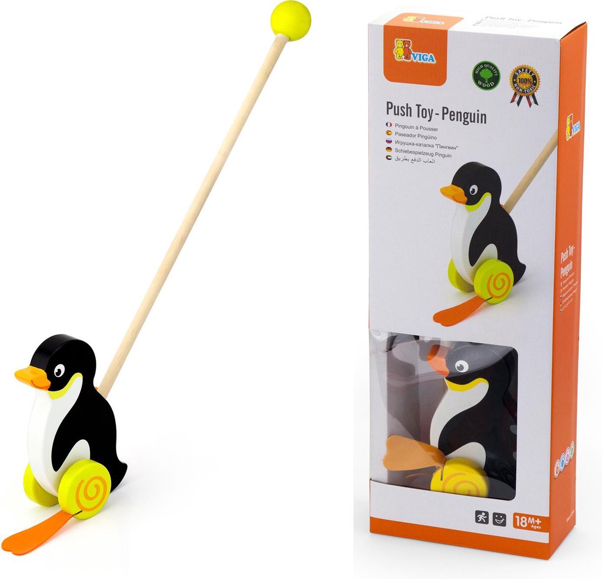 Vigatoys push stick - penguin