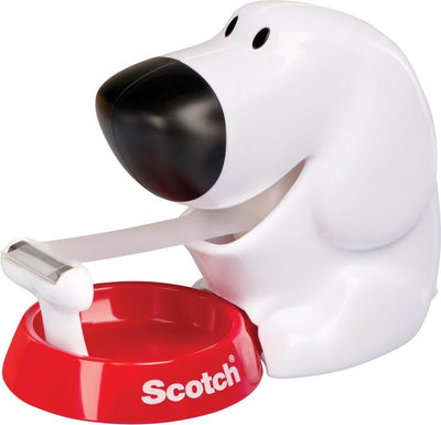 Dispenser per nastro adesivo Scotch ® design cane + 1 rotolo di nastro adesivo ® magic™ 19 mm x 7,5 m