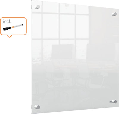 Nobo portable wall-mounted mini whiteboard - 450 x 450 millimeters - including marker - transparent acrylic