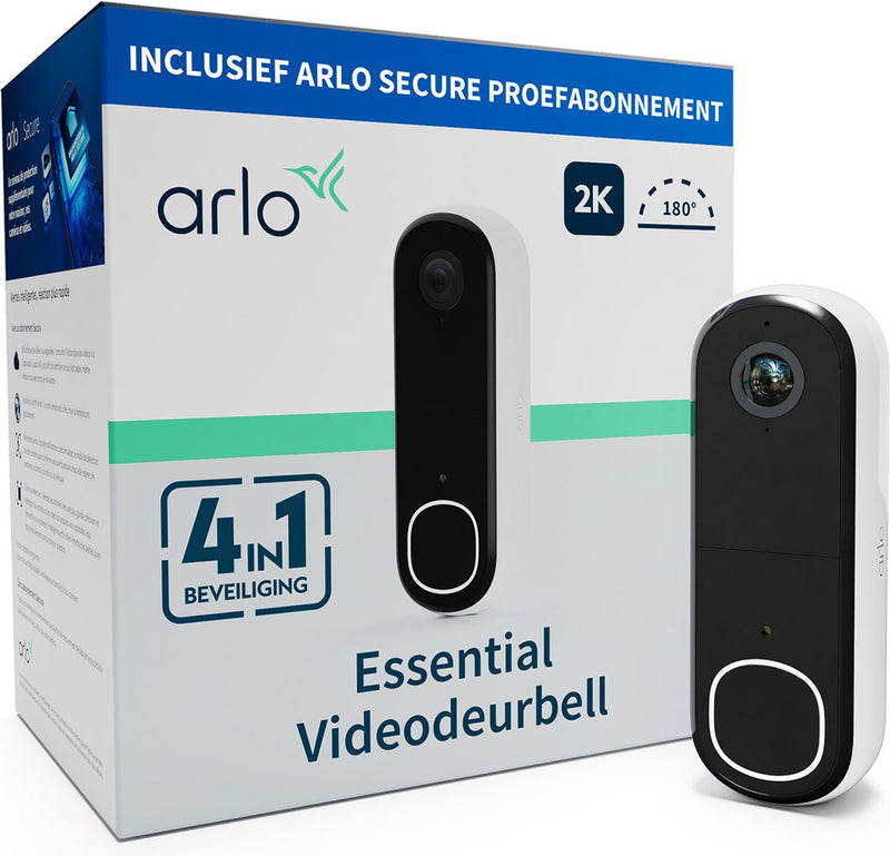 Timbre con vídeo inalámbrico Arlo 2k con cámara, 1 timbre, blanco