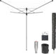 Stendibiancheria Brabantia lift-o-matic - 40 m - con ancoraggio a terra in metallo - copertura protettiva - borsa per mollette e mollette - grigio metallizzato