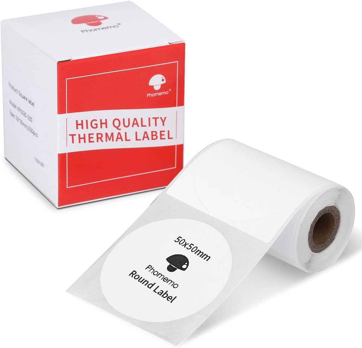 Etichette Phomemo 50x50mm rotonde - etichette rotonde - 140 pezzi - impermeabili - adesivo forte - per m110 m220 m221 m100 - bianco