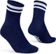 Gripgrab - original stripes crew zomer fietssokken gestreepte retro wielersport sokken coolmax - unisex - navy blauw - maat s (38-41)