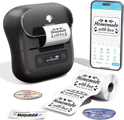 Phomemo m220 - stampante per etichette portatile - stampante termica per etichette wireless - con app - etichette incluse - bluetooth - nero