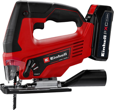 Einhell cordless jigsaw tc-js 18 70 li kit - power x-change - 18 v li-ion - stroke height: 20 mm - miter cuts: max. 45° - incl. 1 saw blade - incl. 2.5 ah battery and 1x charger