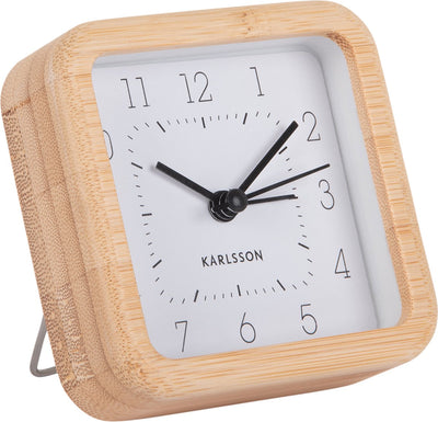 Karlsson - neat square alarm clock - white