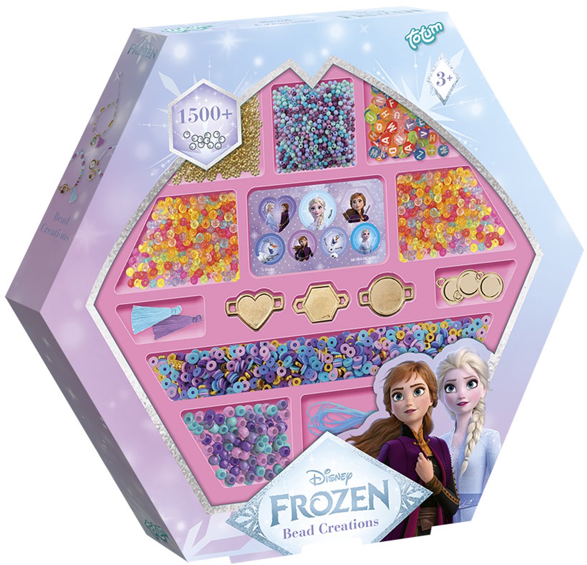 Totum Disney frozen beads set 1500 pieces - 5 bracelets and jewelry making - crafts creative toys girls from 3 years friendship bracelets gift tip