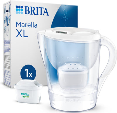 Brita - jarra con filtro de agua - marella xl - 3,5 l - blanco - incl. 1 cartucho de filtro maxtra pro todo en 1