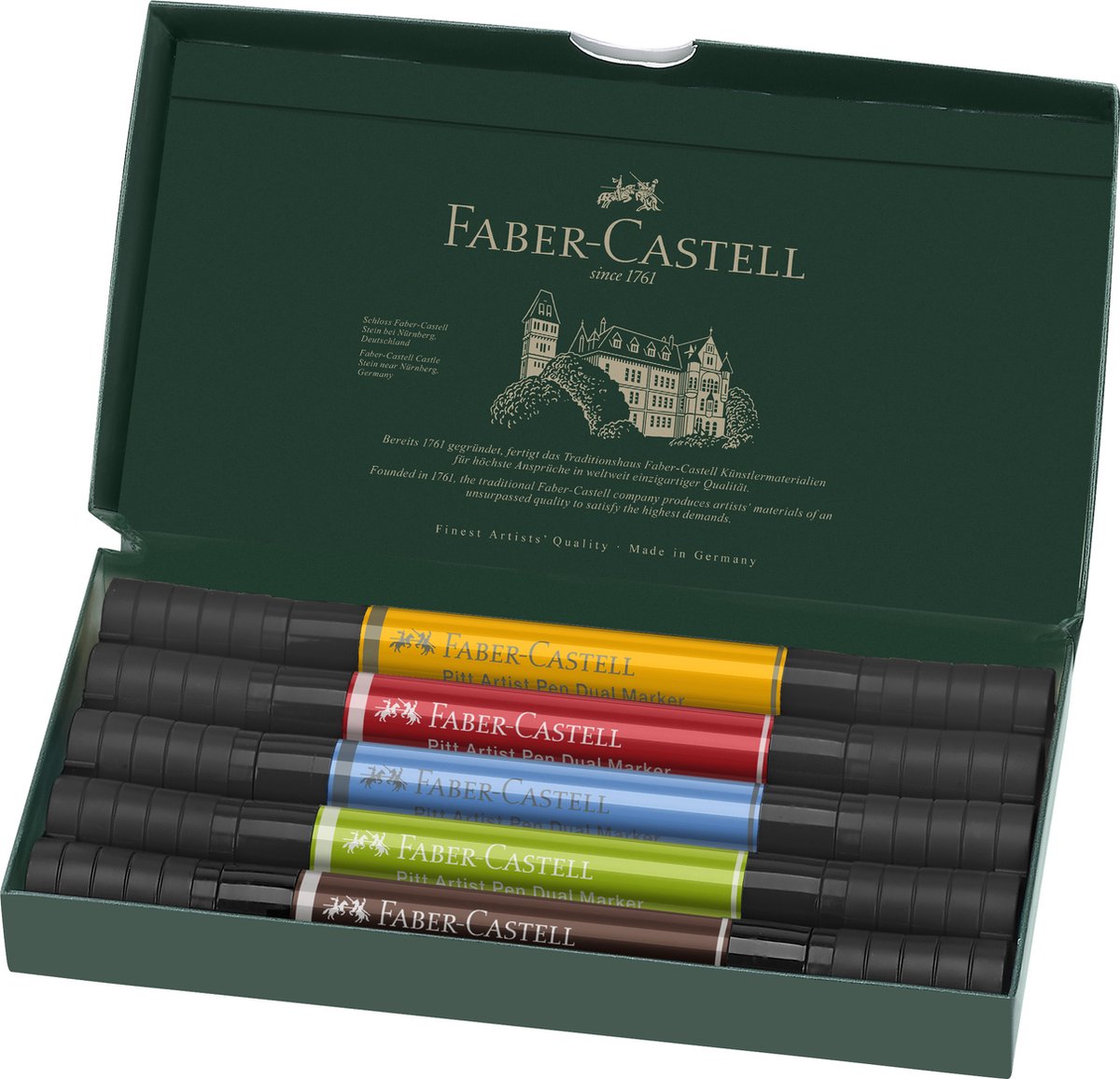 Faber-castell tekenstift - pitt artist pen - duo marker - 5 stuks - fc-162005