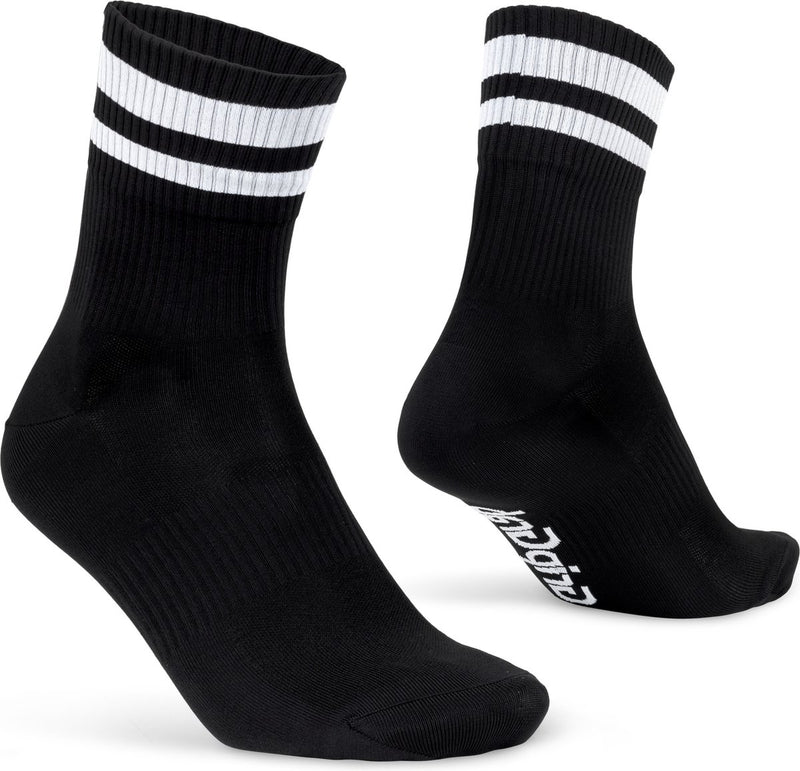 Gripgrab - calcetines de ciclismo originales stripes crew de verano calcetines de ciclismo retro a rayas coolmax - unisex - negro - talla s (38-41)