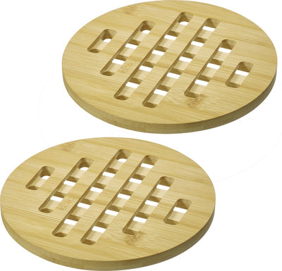 Sottobicchieri Westmark tapas + friends – sottobicchieri rotondi per proteggere il tavolo da graffi e bruciature, ideali per il tavolo da pranzo – bambù, 20 cm, 2 pezzi